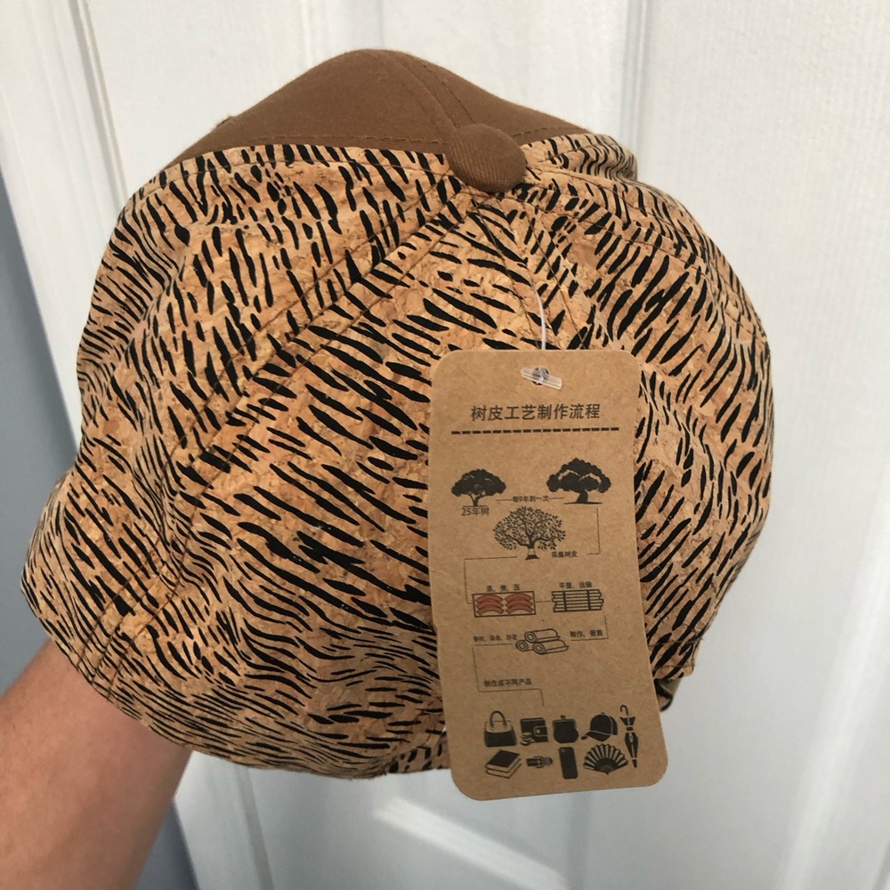 Women’s Hat Cork Animal Print Brown Black Feminine Chic Adjustable - Picture 5 of 11